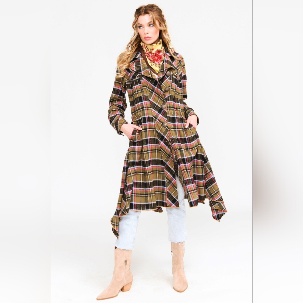 Aratta Coco Plaid Trench Coat
